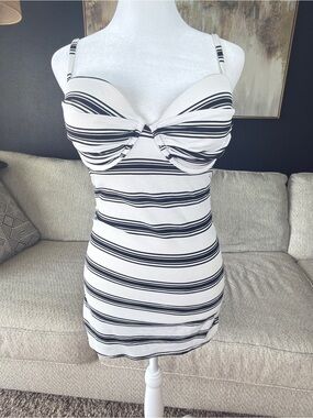 Victoria's Secret Black and White Striped Mini Dress